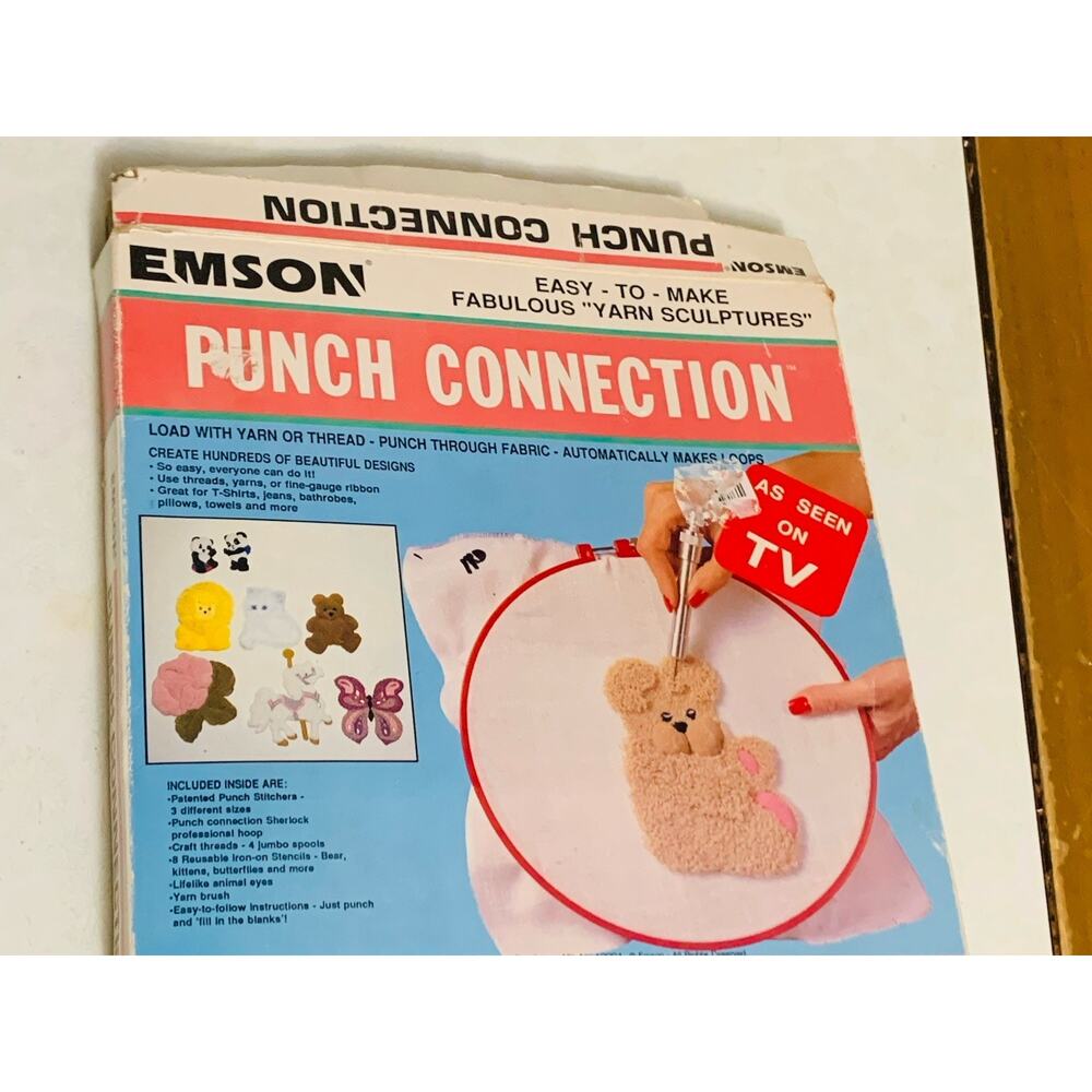 Emson Punch Needle Connection Kit Easy to Make Yarn Sculptures As Pictured